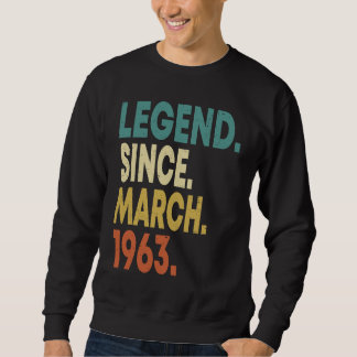 Sudadera 60 Years Old Men Women Legend Since March 1963 60t