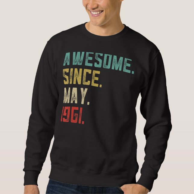 Sudadera 61.º Cumpleaños De Hombres Fabulosos Desde Mayo De (Anverso)