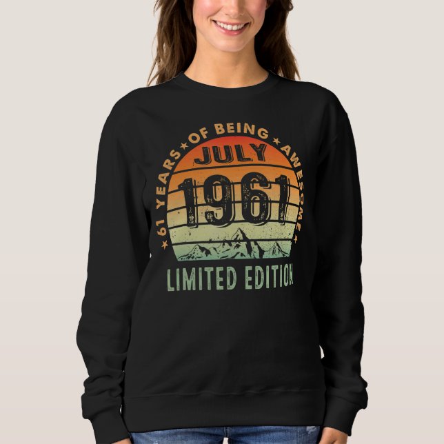 Sudadera 61 años de edad increíble desde julio de 1961 (Anverso)