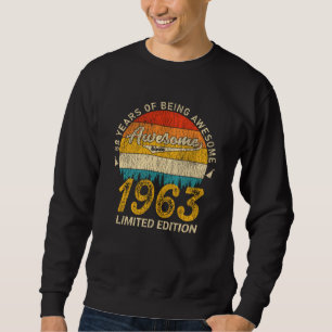 Sudadera 62 años de edad 1963 Regalo retro asombroso de cum