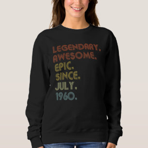 Sudadera 62 años de edad asombrosa desde julio de 1960 62º