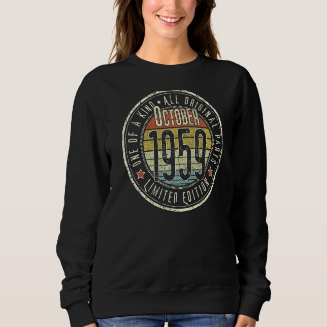 Sudadera 63 años Octubre 1959 63 cumpleaños (Anverso)
