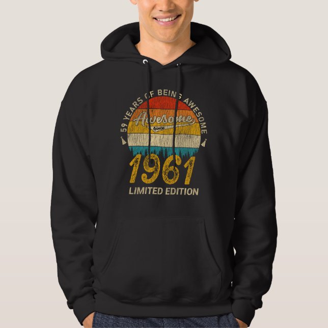 Sudadera 64 años de edad 1961 Regalo retro asombroso de cum (Anverso)