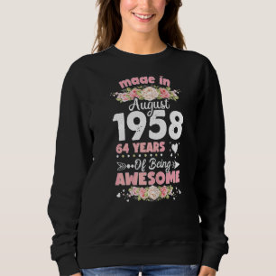 Sudadera 64 Años Feliz Cumpleaños Para Mí Hecho En Agosto