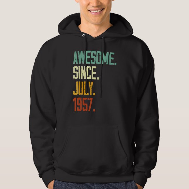 Sudadera 65º cumpleaños increíble desde julio de 1957 (Anverso)