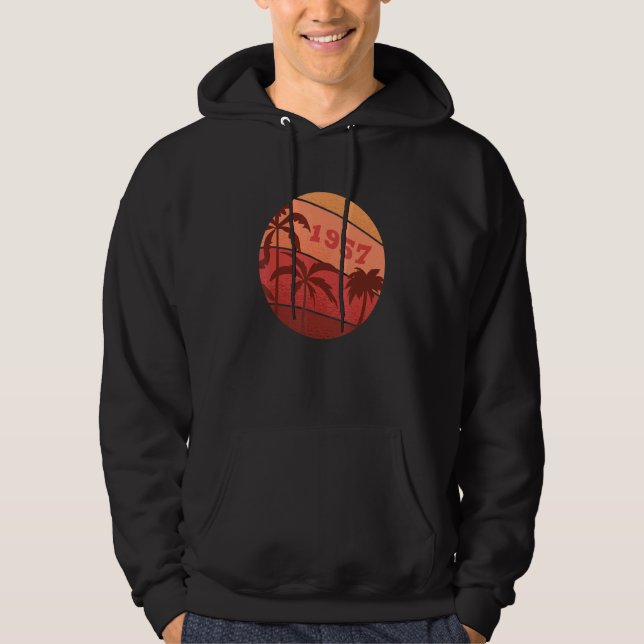 Sudadera 65 Aniversario Clásico Retro Palm Sunset Birthda (Anverso)