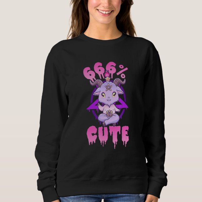 Sudadera 666 Cute L Cute Satanic Pentagram Baphomet (Anverso)