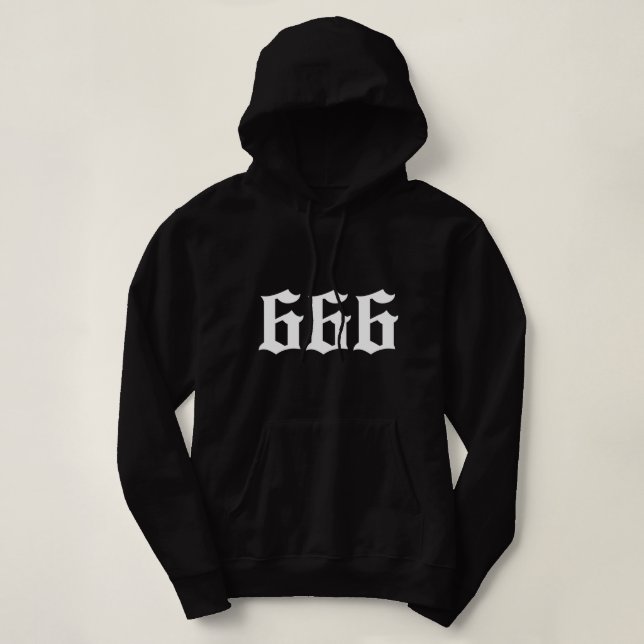 Sudadera 666, número del símbolo satánico de la bestia H (Diseño del anverso)