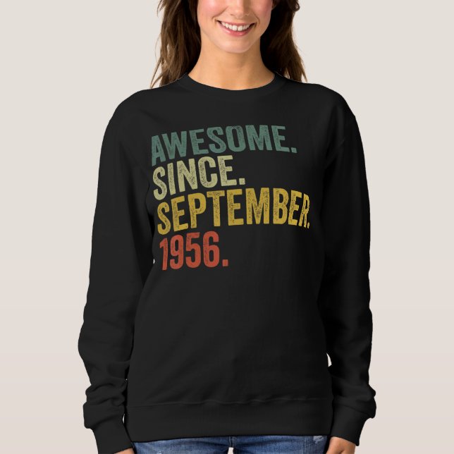 Sudadera 66.º cumpleaños increíble desde septiembre de 1956 (Anverso)