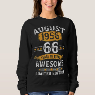 Sudadera 66 años Cumpleaños Agosto 1956 66º cumpleaños