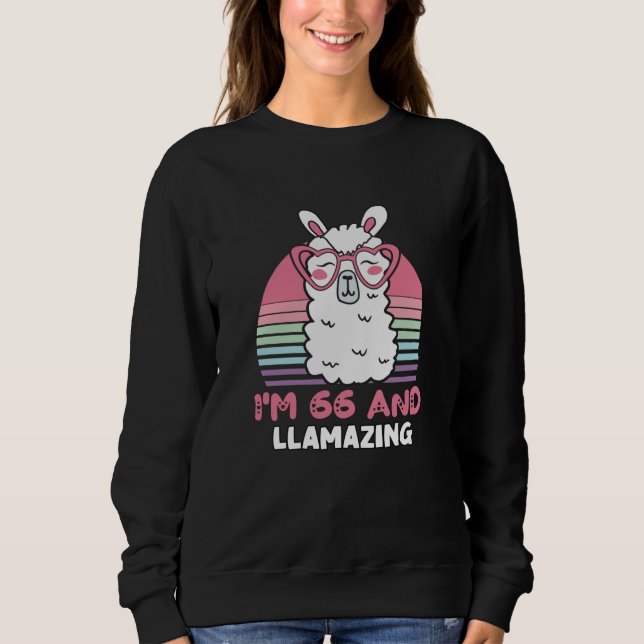 Sudadera 66th Birthday Llamazing Llama 66 Year Old Birthday (Anverso)