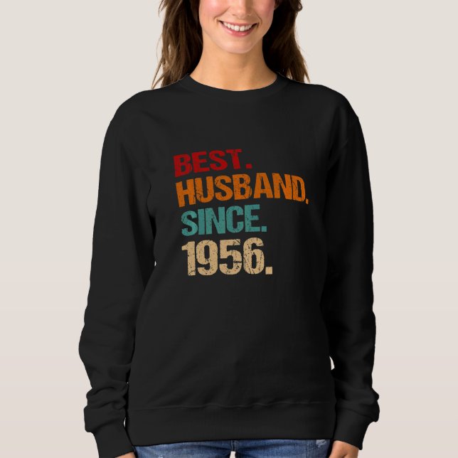 Sudadera 66th Wedding Anniversary Best Husband Since 1956 F (Anverso)