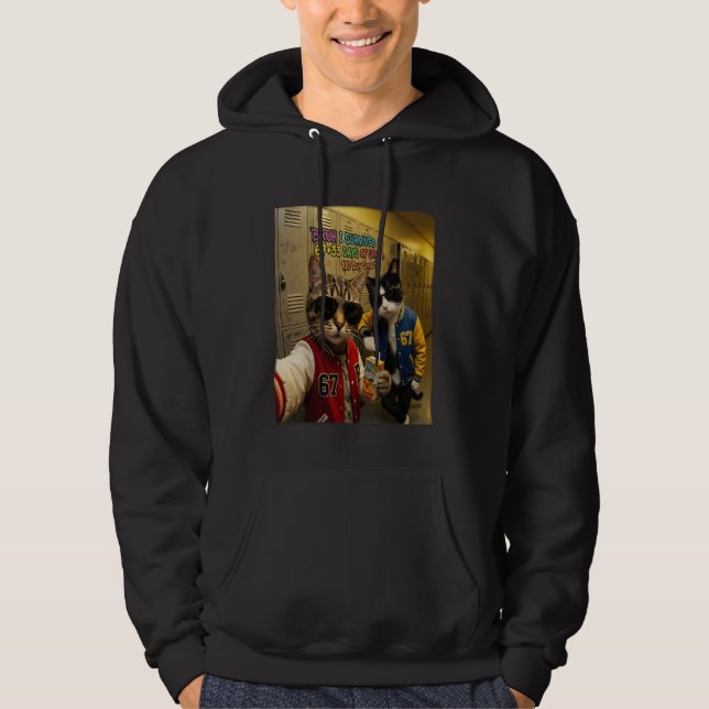 Sudadera 67+33 Days of School Funny Cat 67Meme Cool Student (Anverso)