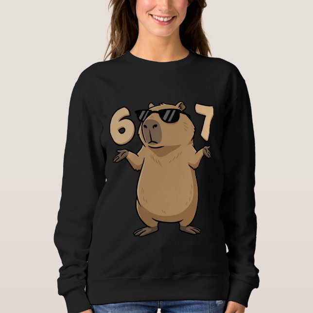 Sudadera 67 Capybara Meme 6 7 Aesthetic for Kids Young Adul (Anverso)