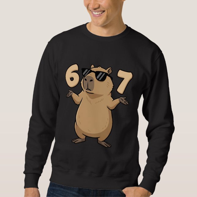 Sudadera 67 Capybara Meme 6 7 Aesthetic for Kids Young Adul (Anverso)