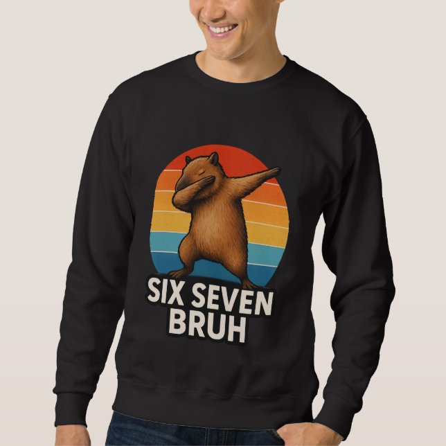 Sudadera 67 Meme Capybara Funny Six Seven Bruh Capybara for (Anverso)