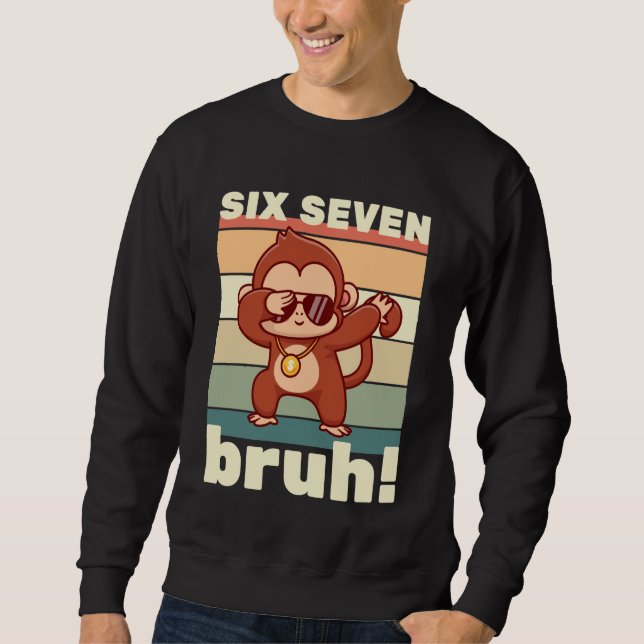 Sudadera 67 Meme Funny Six Seven Bruh Kids Boys Girls Dabbi (Anverso)