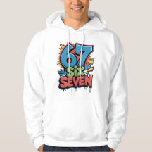 67 Six Seven Colorful Pop Art Graphic Tee for Fun 
