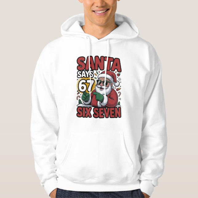 Sudadera 67 Six Seven Funny Christmas Santa Meme (Anverso)