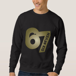 Sudadera 67 Six Seven Tipografía Dorada Negro