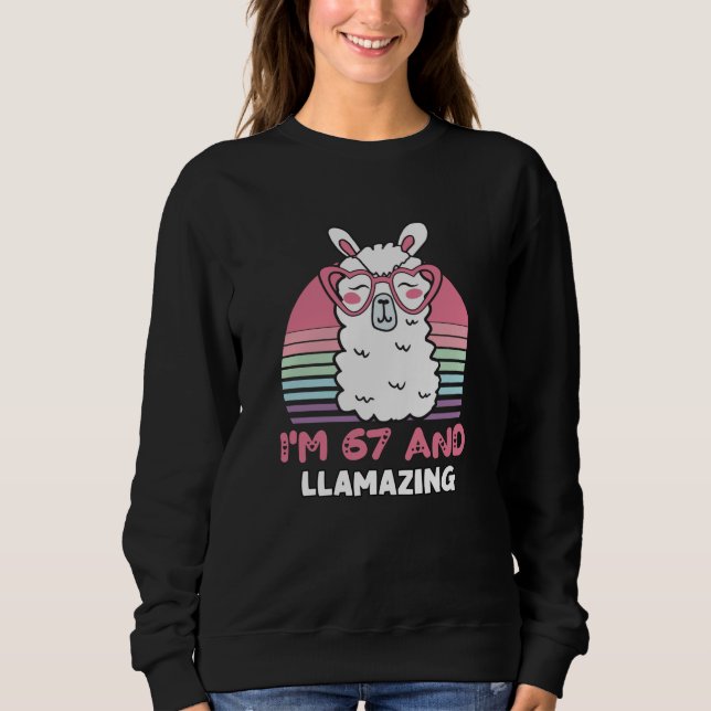 Sudadera 67th Birthday Llamazing Llama 67 Year Old Birthday (Anverso)