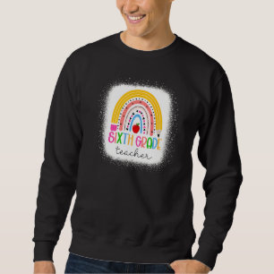 Sudadera 6.ª Maestra Enseña Amor Inspira Arcoiris de vuelta