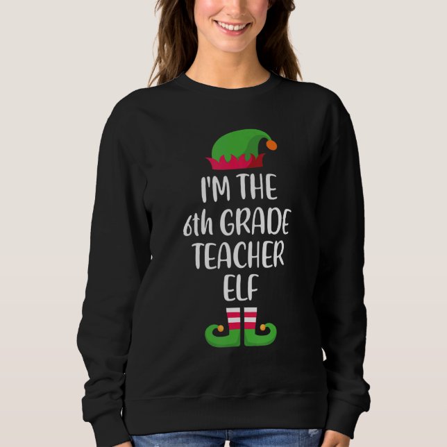 Sudadera 6.ª Maestra Navidades Elf Familia Coincidiendo Con (Anverso)