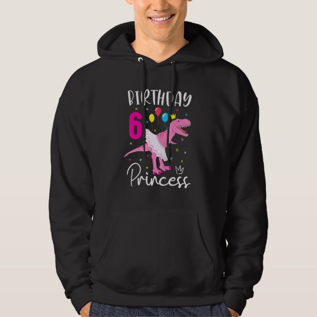 Sudadera 6.º cumpleaños Chica Rex T Rosa 6 años (Anverso)