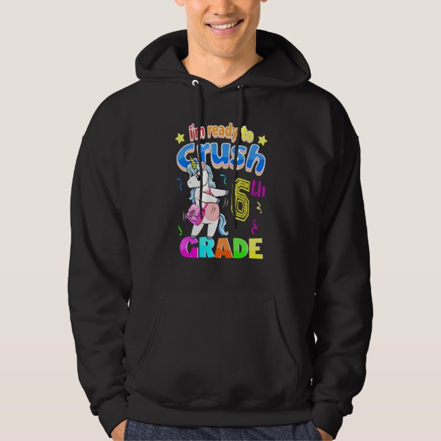 Sudadera 6.º grado Unicornio de vuelta a los Chicas escolar (Anverso)