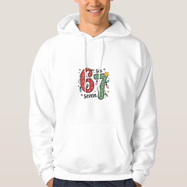 Sudadera 6 7 Six Seven Hand Gen Z Alpha Meme Slang Xmas  (Anverso)