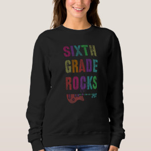 Sudadera 6° grado Rocks Student Teacher Rockstar Team Pink