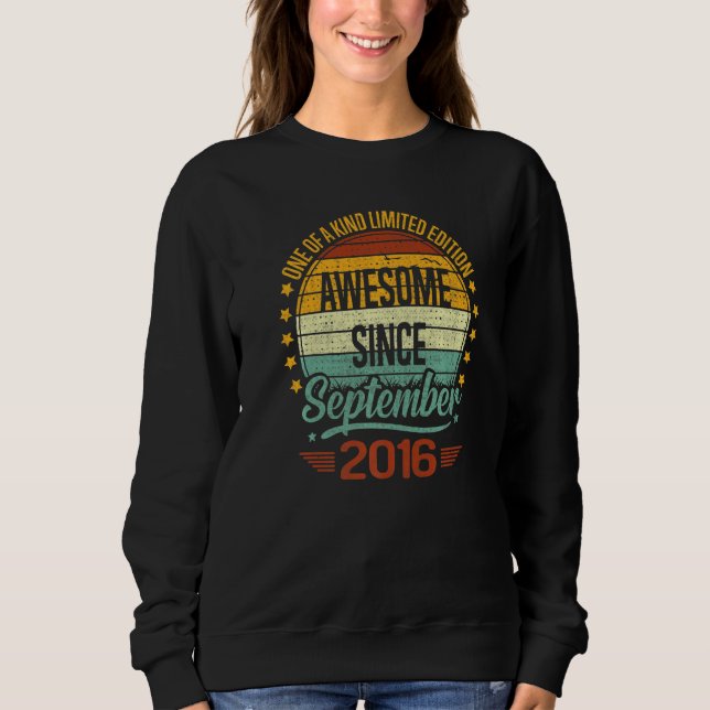 Sudadera 6 Year Old  Awesome Since September 2016 6th Birth (Anverso)