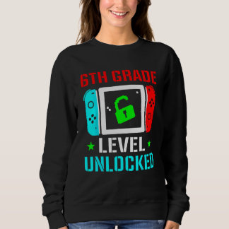 Sudadera 6th Grade Level Unlocked  Back To School Gamer Boy