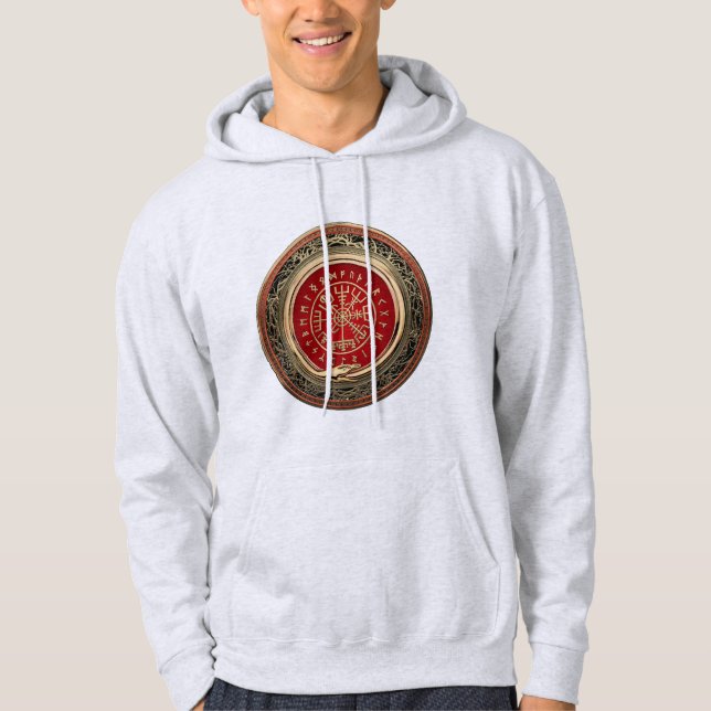 Sudadera [700] Vegvisir - Viking Gold Magic Runic Compass (Anverso)