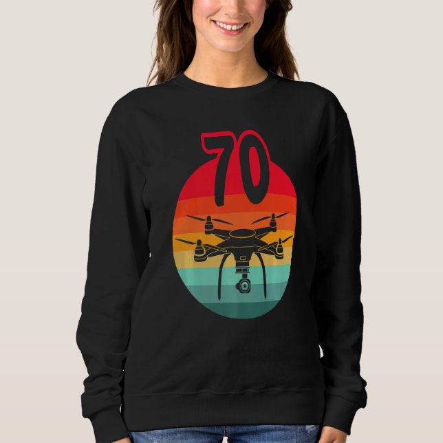 Sudadera 70.º Cumpleaños I Drones de control remoto retro c (Anverso)