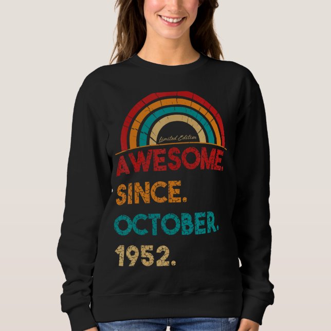 Sudadera 70 años de edad increíble desde octubre de 1952 (Anverso)
