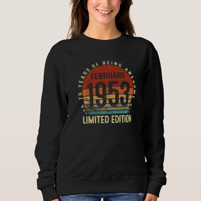 Sudadera 70 años Febrero 1953 70º Cumpleaños 1 (Anverso)