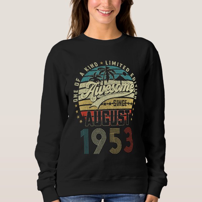 Sudadera 70 años increíbles desde agosto de 1953 70 años (Anverso)