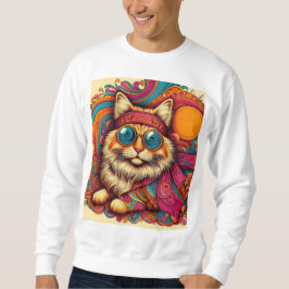 Sudadera 70's psychedelic cat