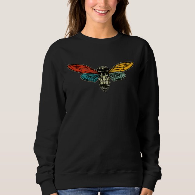 Sudadera 70s Retro Cicada  Insect  Adults Kids 2021 Brood x (Anverso)