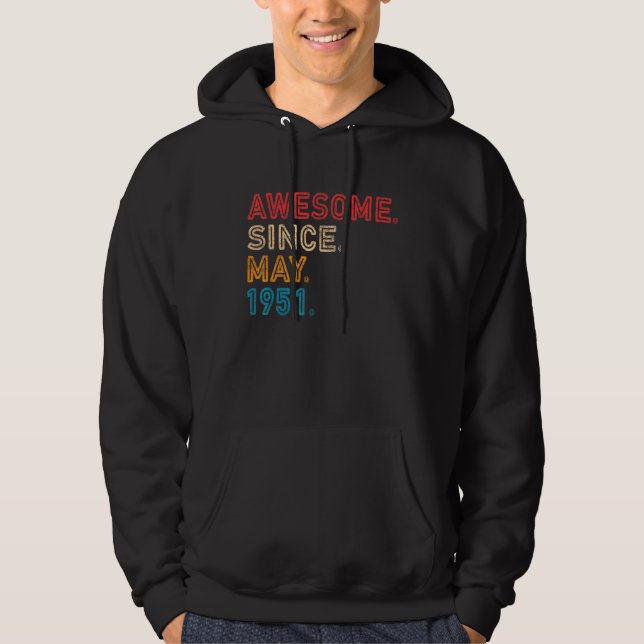 Sudadera 71° cumpleaños increíble desde mayo de 1951 71 año (Anverso)