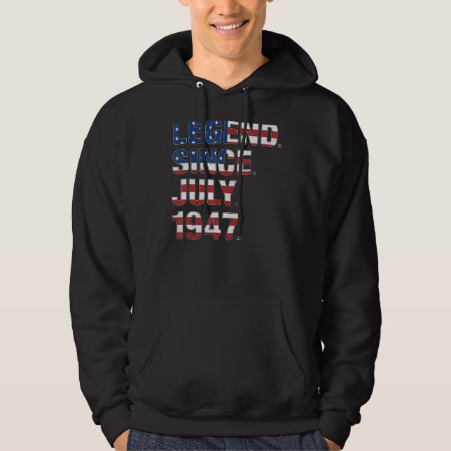 Sudadera 75.ª Leyenda De Cumpleaños Desde Julio De 1947 Ban (Anverso)