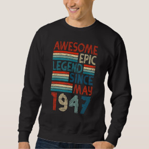 Sudadera 75.ª Leyenda épica asombrosa desde mayo de 1947