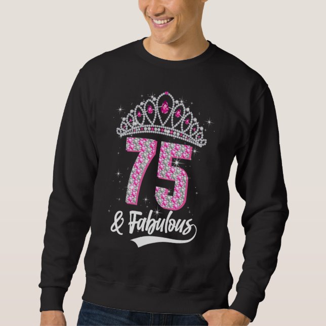 Sudadera 75 años y fabuloso 75 años 75 años Diamante de cum (Anverso)