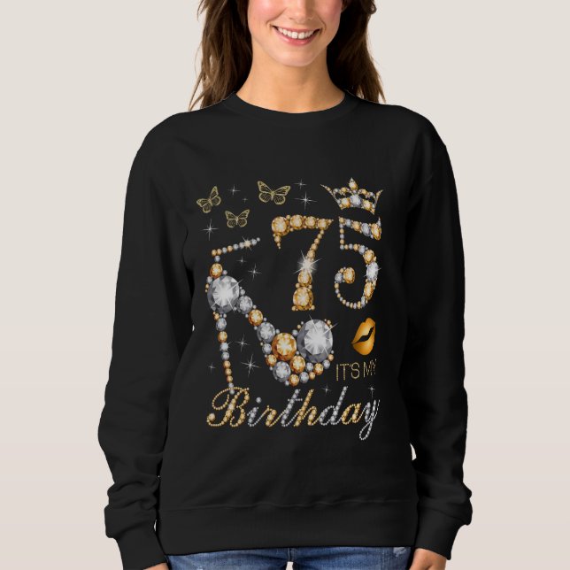 Sudadera 75th It's My Birthday Party 75 Years Old 75th B-da (Anverso)