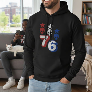Sudadera ​76 Patriotic American Skulls Vintage 1776 Hoodie