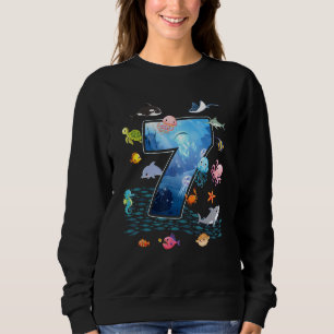 Sudadera 7.º Aniversario Acuario Mar Animales Acuáticos Niñ