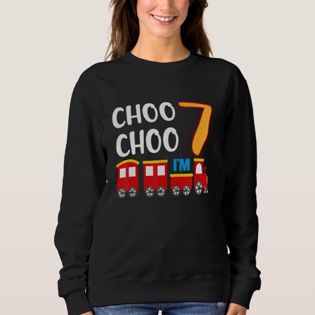 Sudadera 7.º cumpleaños Ferrocarril de niño de 7 años (Anverso)