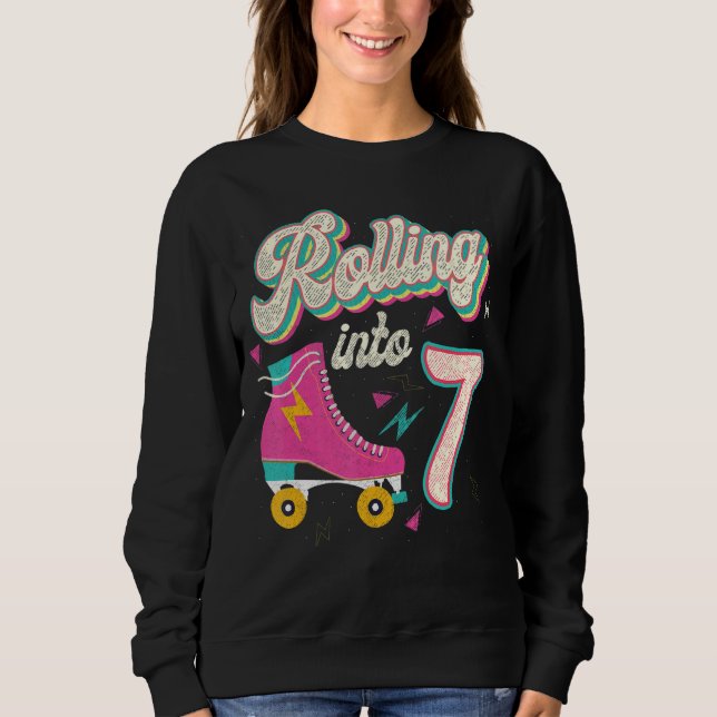 Sudadera 7.º patinaje de patinaje sobre patines de cumpleañ (Anverso)