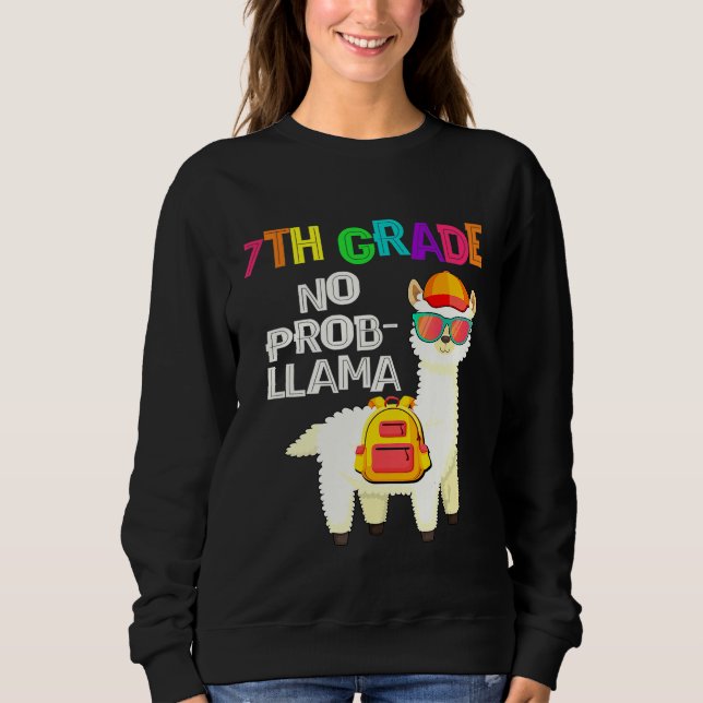 Sudadera 7.º Primer Día Del Colegio Sin Prob Llama (Anverso)